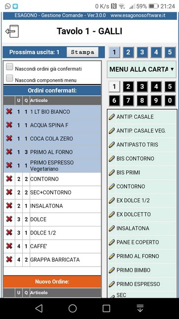 GESTIONE COMANDE